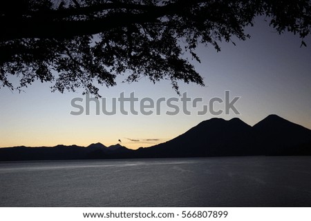 Mesmerising sunrise over Lake Atitlan, Guatemala