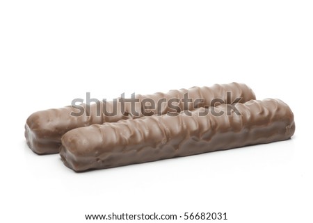 two bars of chocolate  with caramel