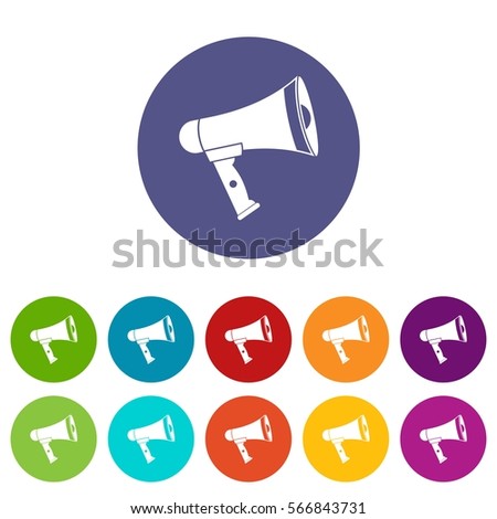 Mouthpiece set icons in different colors isolated on white background