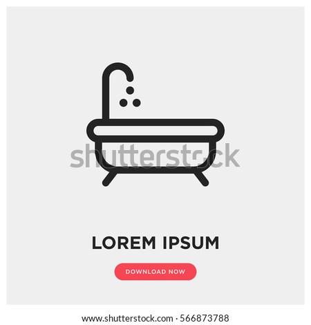 Bath vector icon, bathroom symbol. Modern, simple flat vector illustration for web site or mobile app