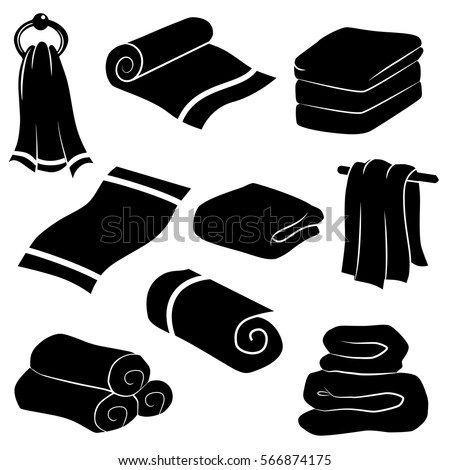 Towel icon isolated on white background. Vector art. Royalty-Free Stock Photo #566874175