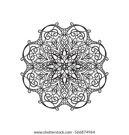 Mandala Coloring Illustration for coloring book vector