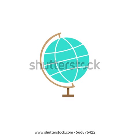 Globe flat icon, school and education element, world and earth vector graphics, a colorful solid pattern on a white background, eps 10.