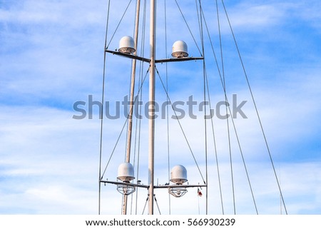 Radar shaft of a sailing boat
