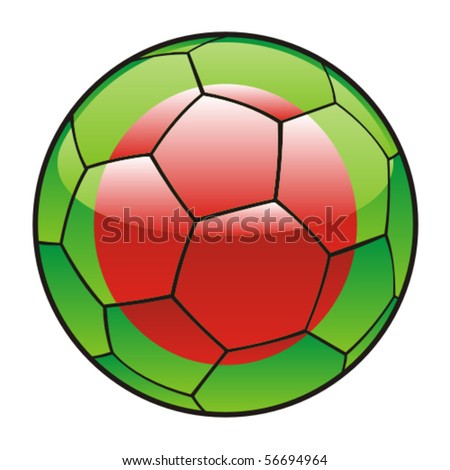 vector illustration of Bangladesh flag on soccer ball
