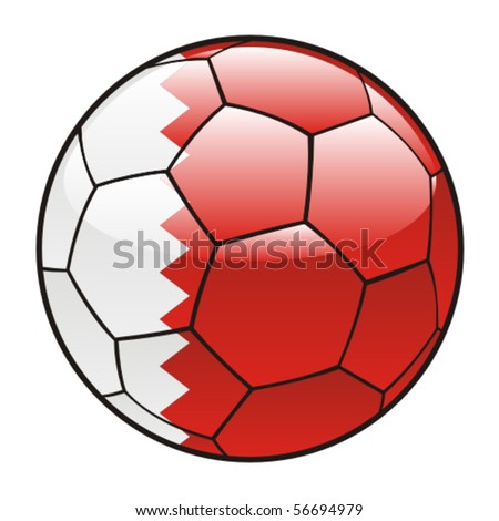 vector illustration of Bahrain flag on soccer ball