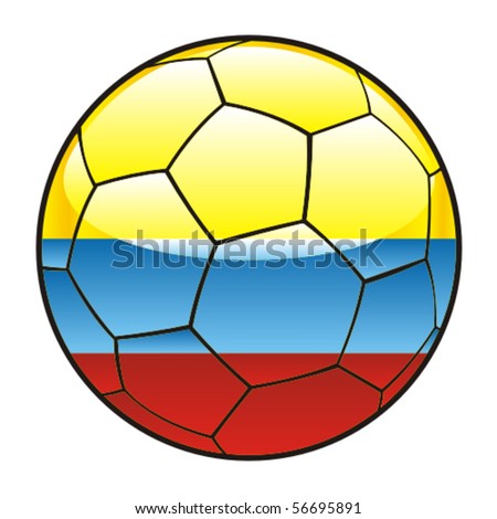 vector illustration of Colombia flag on soccer ball