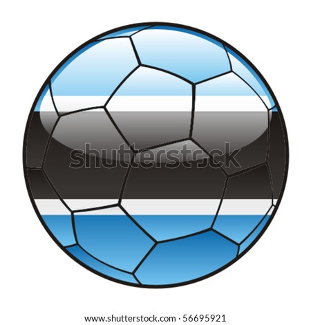 vector illustration of Botswana flag on soccer ball