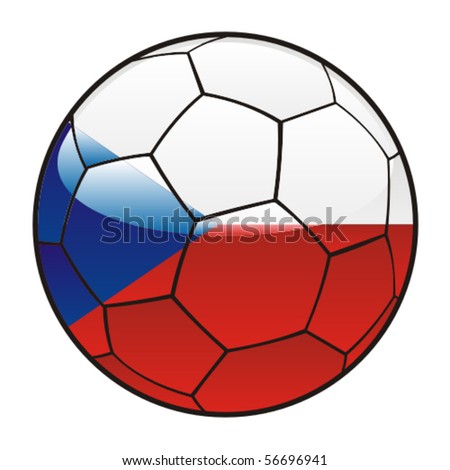 vector illustration of Czech flag on soccer ball