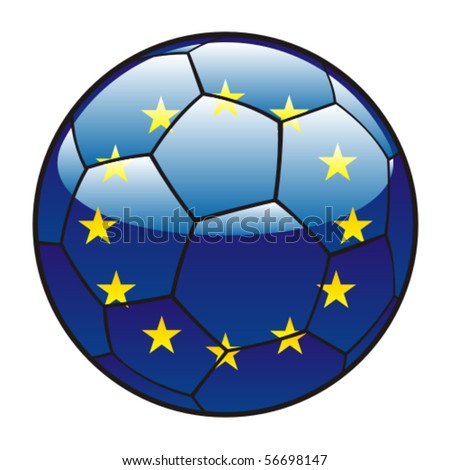vector illustration of European Union flag on soccer ball