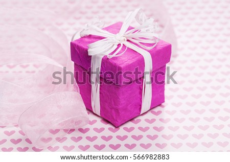 Color vector gift box, bows and ribbons . 