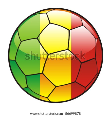 vector illustration of Mali flag on soccer ball