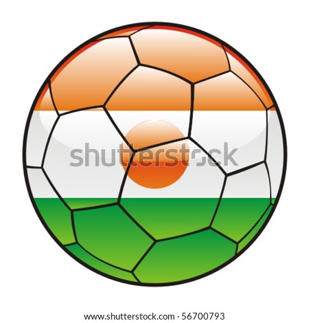 vector illustration of Niger flag on soccer ball