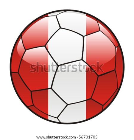 vector illustration of Peru flag on soccer ball