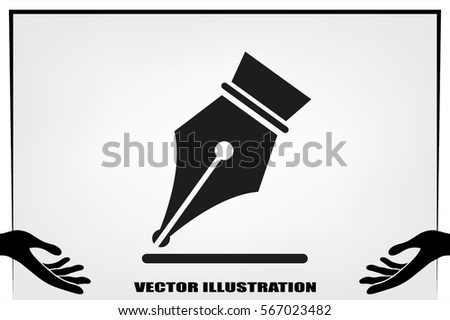 Ink Pen icon vector EPS 10, abstract signs  flat design,  illustration modern isolated badge for website or app - stock info graphics 