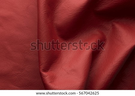 Real original red leather background.