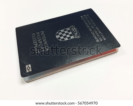 Republic of Croatia passport on white background