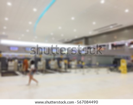 Abstract blur in airport for background.