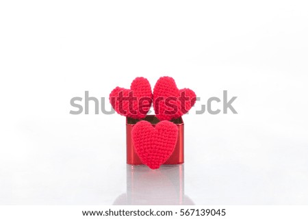 concept heart on steel piles with isolated white background