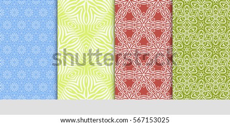 set of seamless lace floral background. Luxury texture for wallpaper, invitation. Vector illustration