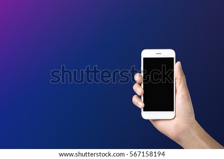 hand holding using mobile phone.Man using smart phone.