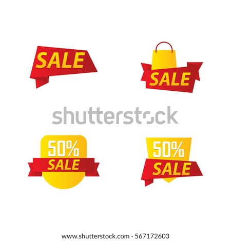 Sale And Discount Label Sticker Vector Set Element