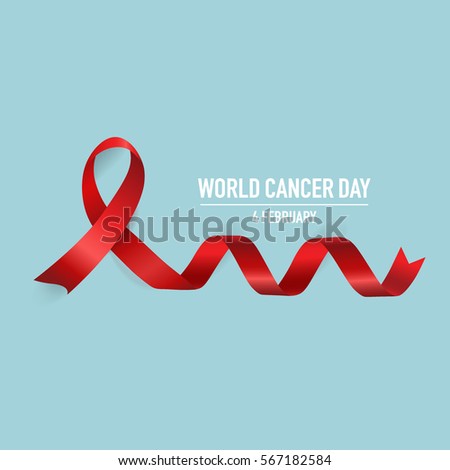 World cancer day. February 4. World cancer day design background with ribbon. Vector Illustration.
