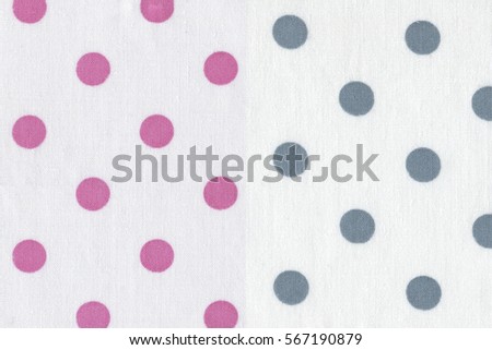 two fabric color(green, pink) pattern, textures for background(dot, circle)
