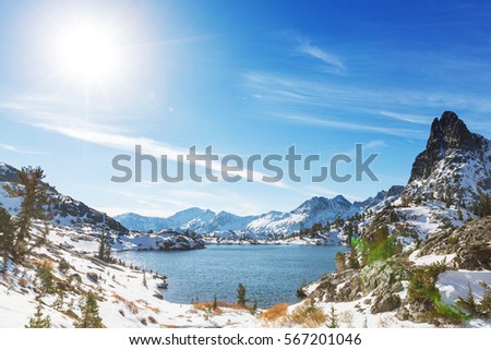 Sierra Nevada mountains in California. Ansel Adams wilderness, Eastern Sierra, USA.