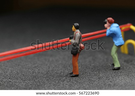 Photographer with red tape