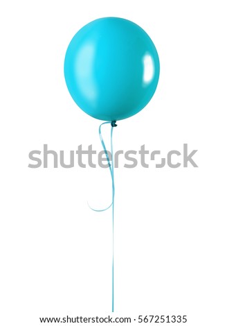 Blue balloon isolated on a white background  Royalty-Free Stock Photo #567251335