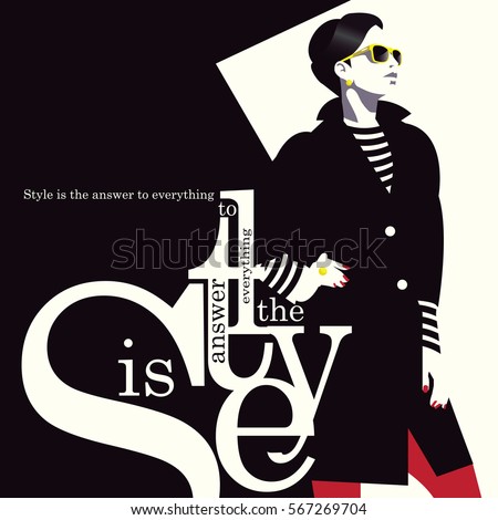 Fashion quote with woman in style pop art. Vector illustration