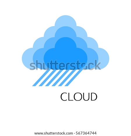 Cloud icon in flat style isolated on the white background. Vector.