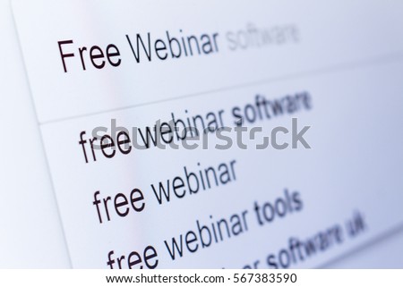 An internet search for information on Free Webinar