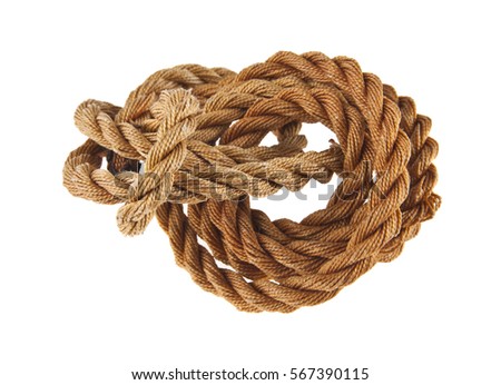 rope isolated on white background closeup