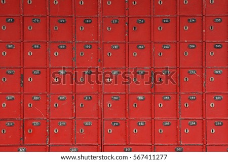 Mail boxes with numbers