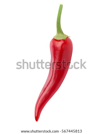 chili pepper isolated on a white background Clipping Path Royalty-Free Stock Photo #567445813