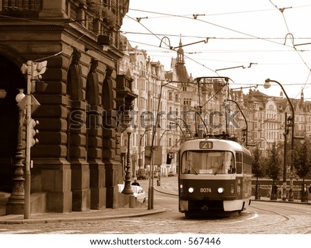 Prague: tramway Royalty-Free Stock Photo #567446