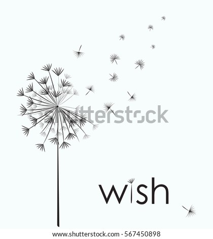 Dandelion vector. Wish. Simple minimalist style. Royalty-Free Stock Photo #567450898