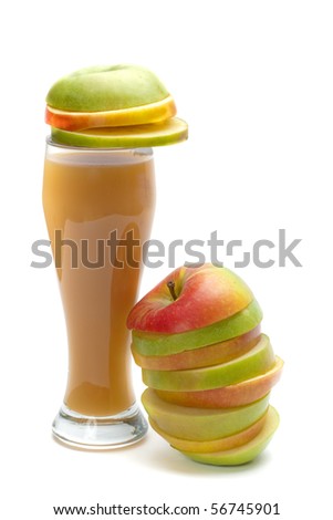 Picture of chopped apples and apple juice