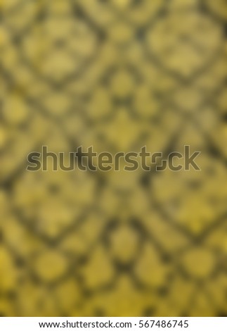 Abstract blurred Thai style background on temple wall