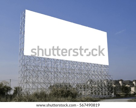 Billboard with empty screen, against blue  sky