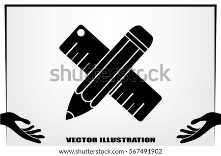ruler and pencil icon vector illustration eps10.