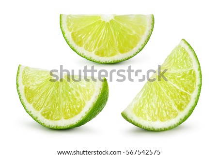 Lime. Fresh fruit isolated on white background. Slice, piece, quarter; part, segment, section. Collection. Royalty-Free Stock Photo #567542575