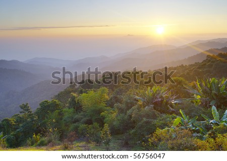Sunset  mountain in Chiangmai Thailand