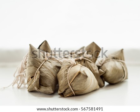 Glutinous Rice stuffed in banana leaves to celebrate Chinese festival.