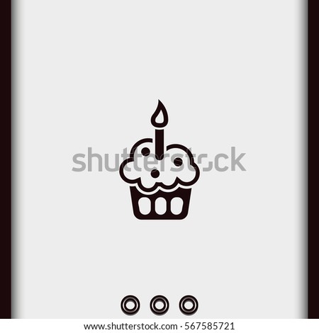 Cupcake with festive candle icon.