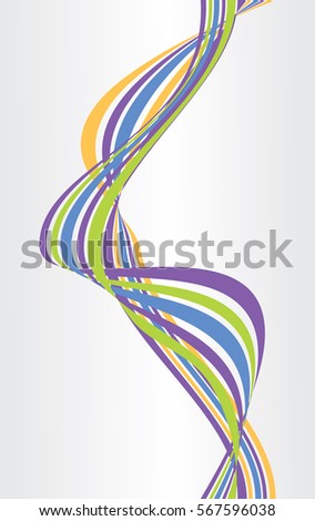 Abstract background with multicolored bent lines. Vector illustration