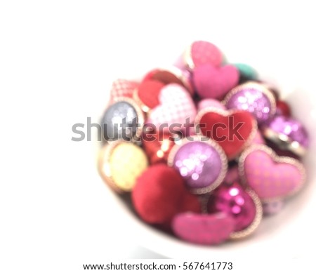 Blur hearts of white background for Valentine's day