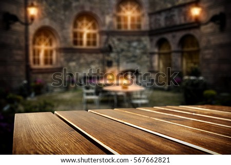 table background and romantic retro interior 